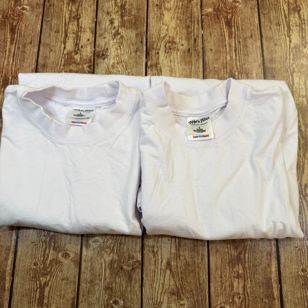 Shaka Wear Super Max Heavy T Shirt Mens Large White Heavyweight 2 Pack